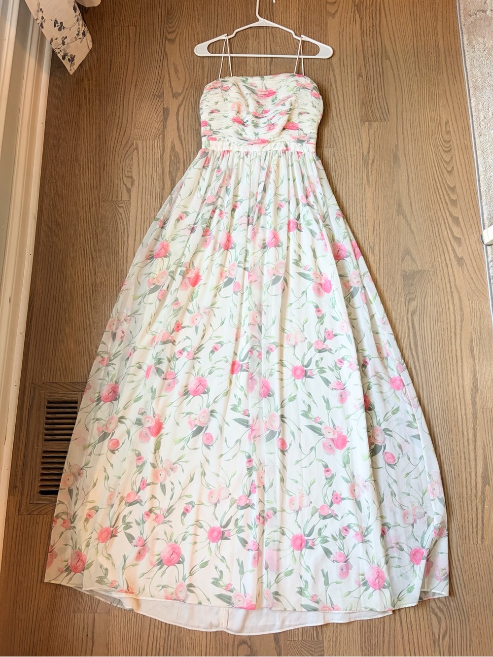 Anthropologie Erin Fetherston Winter Rose Floral Chiffon Maxi Gown Wedding Guest